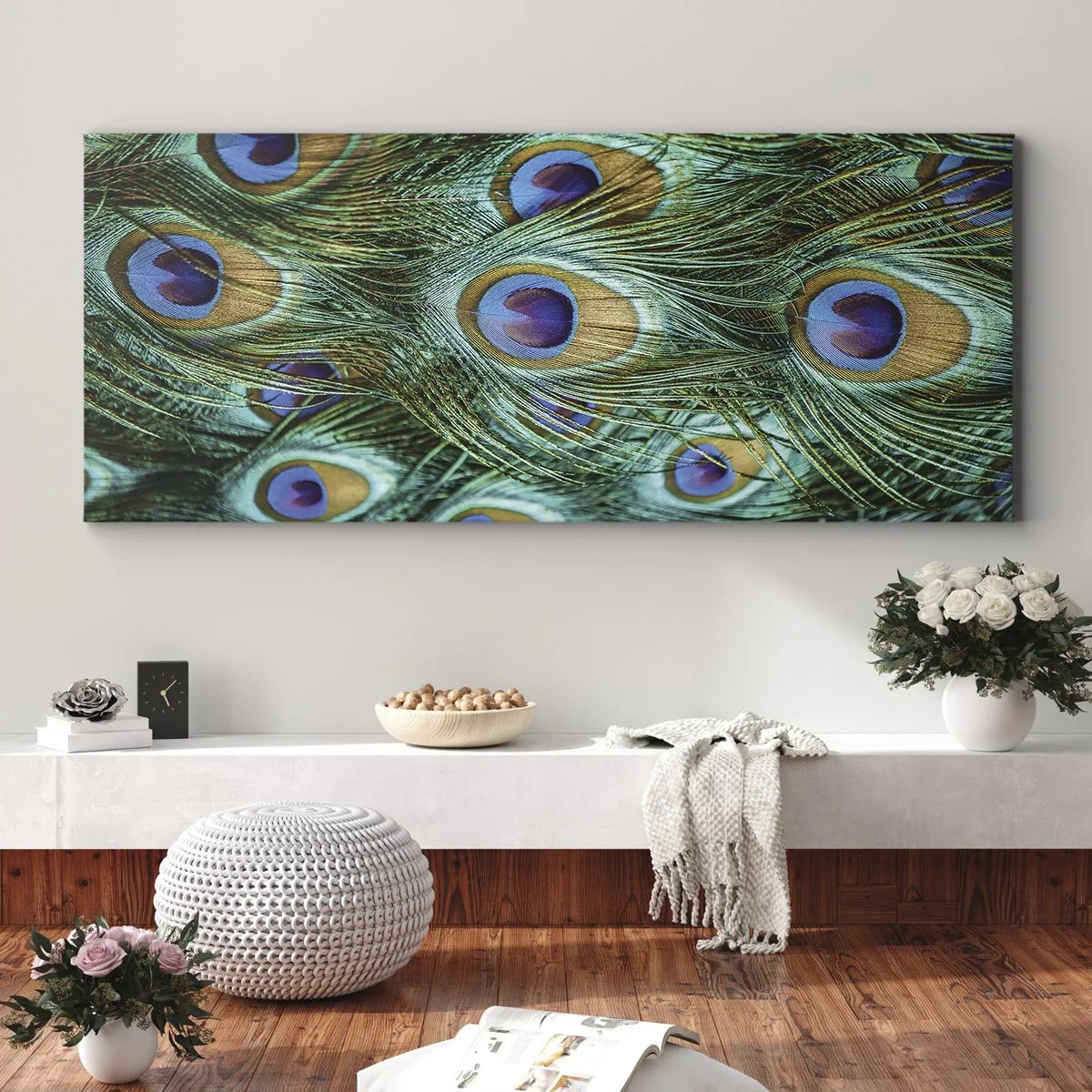 Obraz na płótnie - Pawiookie spojrzenie - 100x40 cm