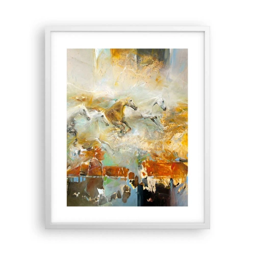Plakat w białej ramie - Galopem przez światło - 40x50 cm