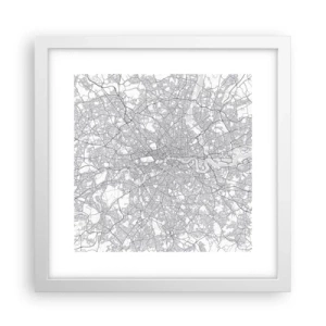 Plakat w białej ramie - Mapa londyńskiego labiryntu - 30x30 cm