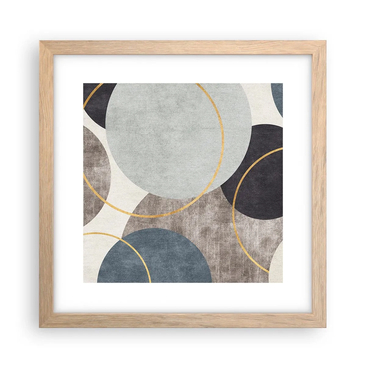 Plakat w ramie jasny dąb - Koło za kołem - 30x30 cm