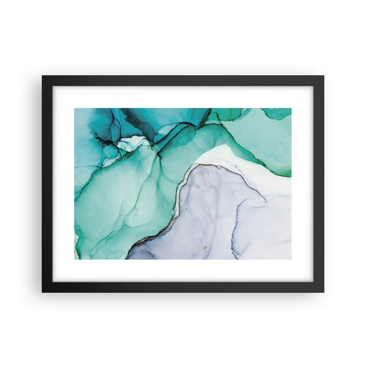Plakat w czarnej ramie - Studium w turkusie - 40x30 cm