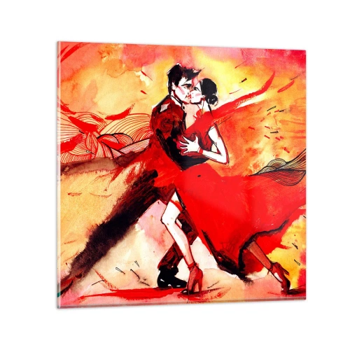 Obraz na szkle - Purpurowy rytm namiętności - 70x70 cm