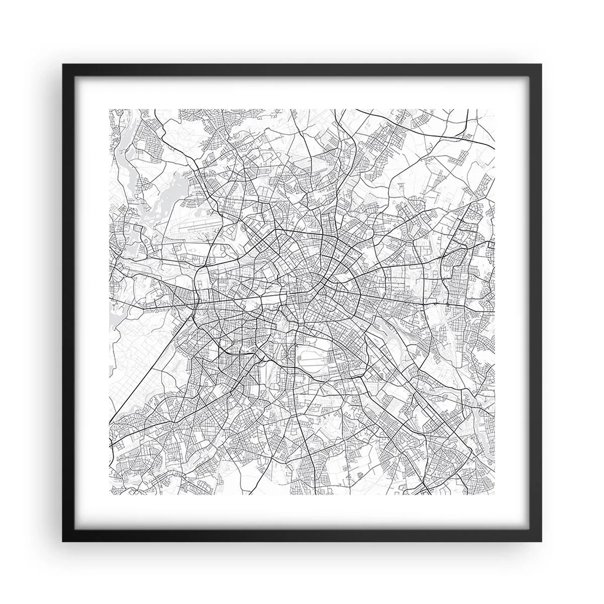 Plakat w czarnej ramie - Kwiat Berlina - 50x50 cm