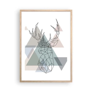 Plakat w ramie jasny dąb - W geometrycznym lesie - 50x70 cm