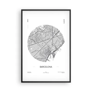 Plakat w czarnej ramie - Anatomia Barcelony - 61x91 cm