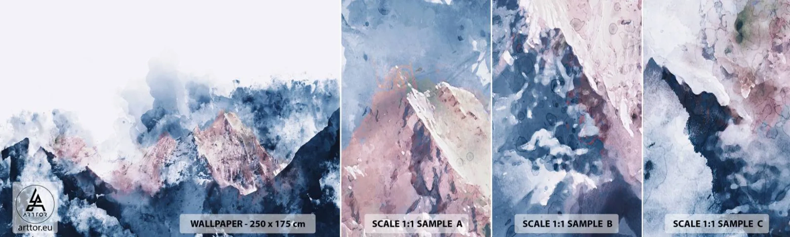 Fototapeta Próbka Samoprzylepna Deluxe Sticker - To są szczyty! - Abstrakcja, Sztuka, Góry - 100x30 cm