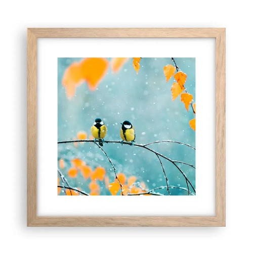 Plakat w ramie jasny dąb - Ptasie plotki - 30x30 cm