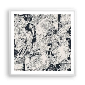 Plakat w białej ramie - Przenikanie przeciwieństw - 60x60 cm