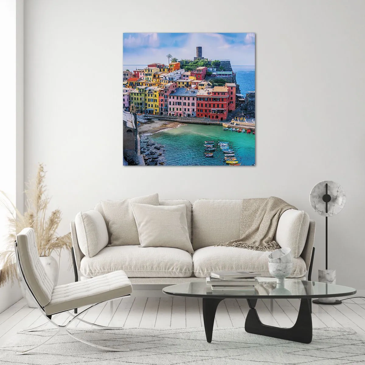 Obraz na szkle - Śródziemnomorskie magiczne miasteczko - 50x50 cm