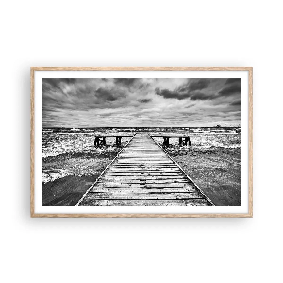 Plakat w ramie jasny dąb - Czekam na wiatr, co rozgoni… - 91x61 cm