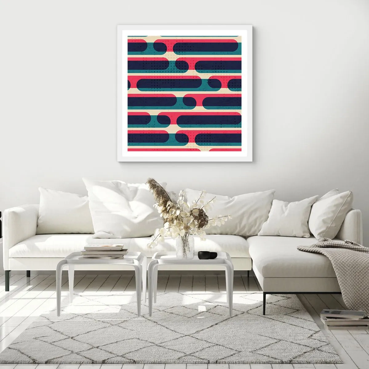Plakat w białej ramie - W głąb i do przodu - 60x60 cm