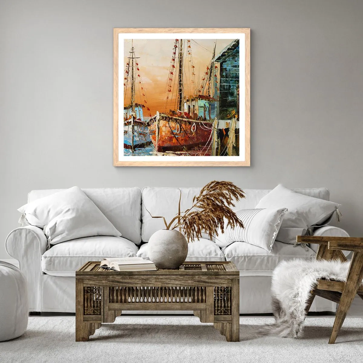 Plakat w ramie jasny dąb - Spokojny powrót - 50x50 cm