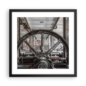 Plakat w czarnej ramie - Sekretne życie fabryki - 40x40 cm