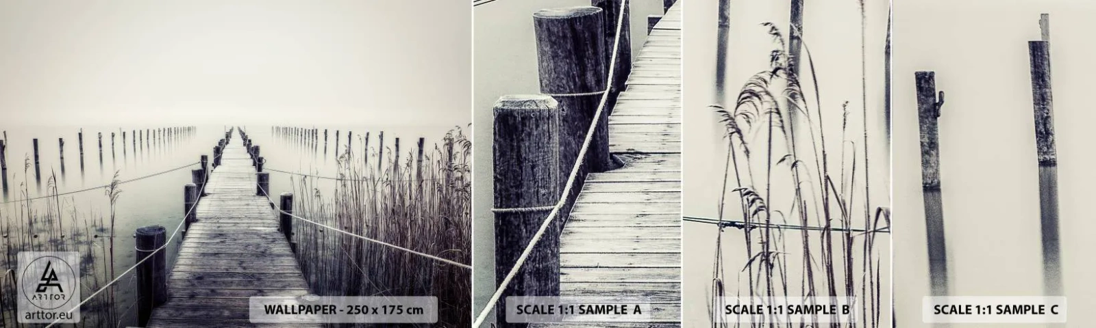 Fototapeta Próbka Standard Eco - Zanurz się w spokoju - Pomost, Jezioro, Cisza - 100x30 cm