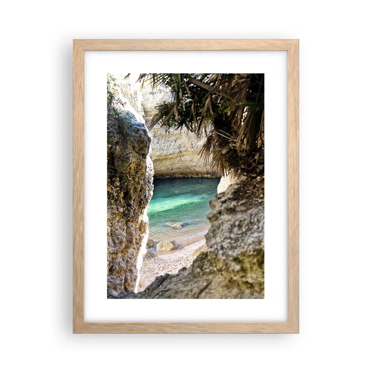 Plakat w ramie jasny dąb - Turkusowa zatoka - 30x40 cm