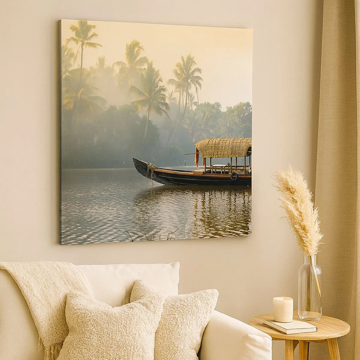 Obraz na płótnie - Dom na rzece - 30x30 cm