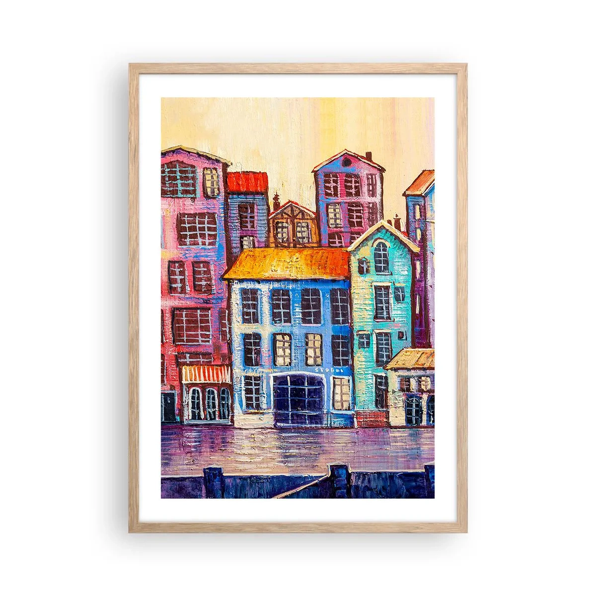 Plakat w ramie jasny dąb - Miasto jak z bajki - 50x70 cm