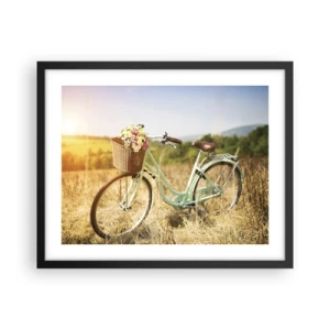 Plakat w czarnej ramie - Zostanę tu chwilę - 50x40 cm