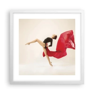 Plakat w białej ramie - Czerwone i czarne - 40x40 cm