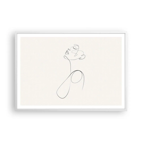 Plakat w białej ramie - Zapętlona w marzeniach - 100x70 cm