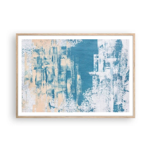 Plakat w ramie jasny dąb - Przez lodowy sopel - 100x70 cm