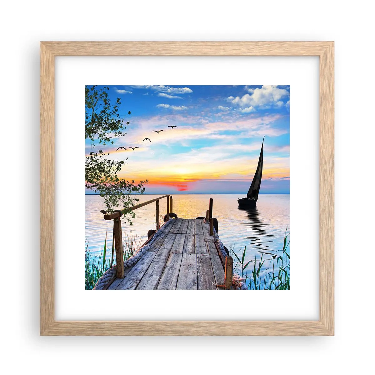 Plakat w ramie jasny dąb - Dobry wieczór - 30x30 cm