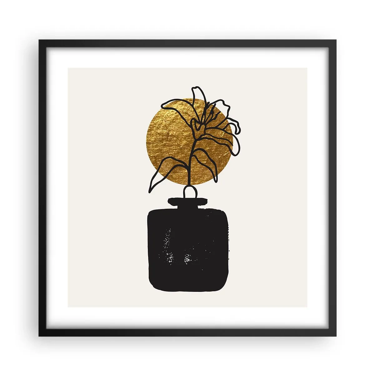 Plakat w czarnej ramie - Piękno na wagę złota - 50x50 cm