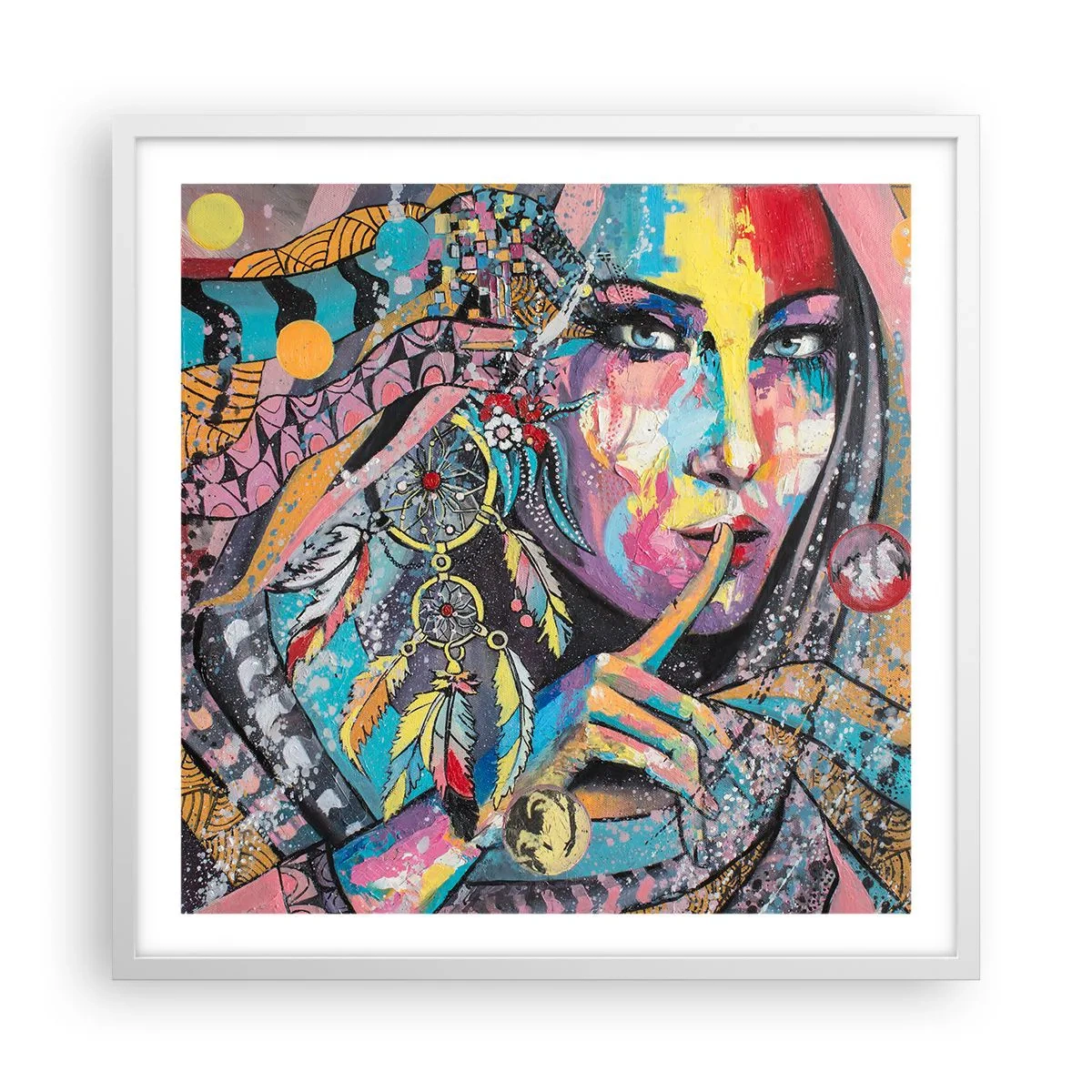 Plakat w białej ramie - Milcz, aż zrozumiesz - 60x60 cm