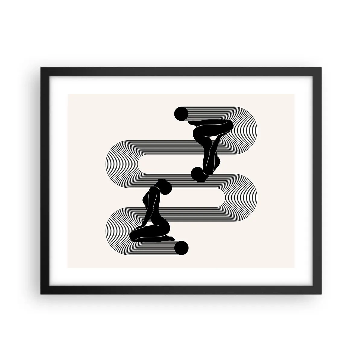Plakat w czarnej ramie - Zmysłowa symetria - 50x40 cm