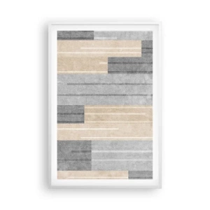 Plakat w białej ramie - Kompozycja: trzymać pion - 61x91 cm