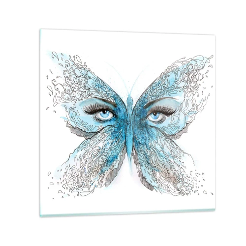 Obraz na szkle - Modraszek eros - 30x30 cm