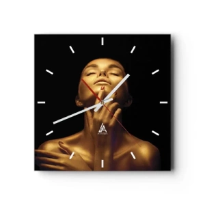 Zegar ścienny - Jak złoty jedwab - 40x40 cm