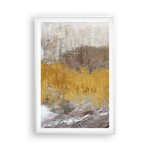 Plakat w białej ramie - Złocisty podmuch - 61x91 cm