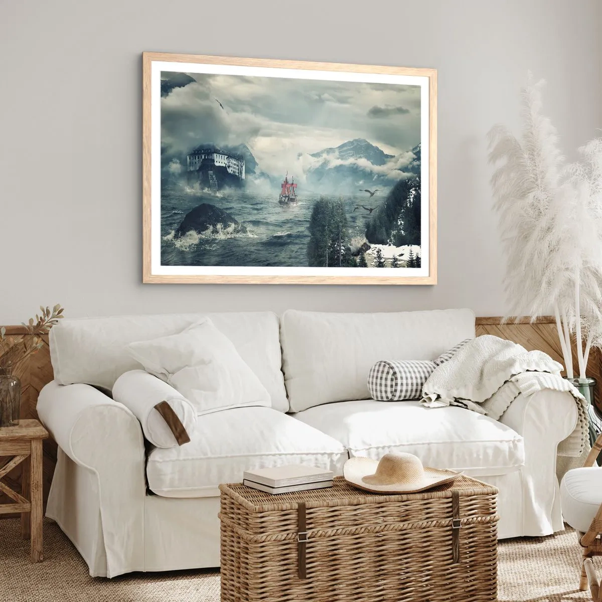 Plakat w ramie jasny dąb - Na magicznych wodach - 70x50 cm