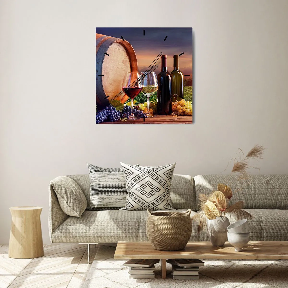 Zegar ścienny - Tu życie ma smak - 30x30 cm