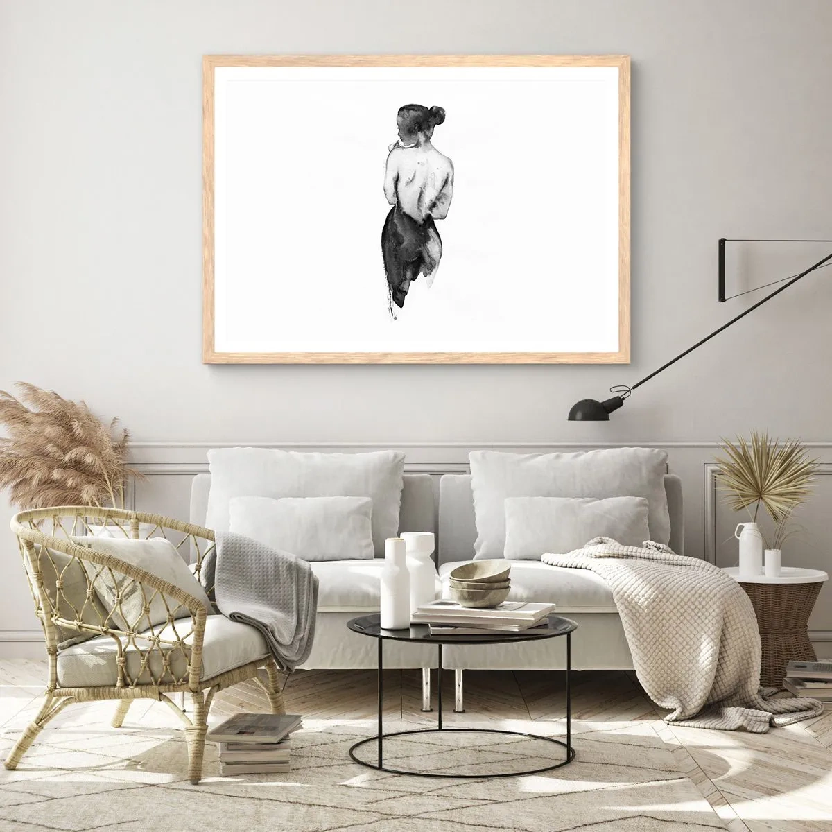 Plakat w ramie jasny dąb - Przy niej świat znika - 91x61 cm