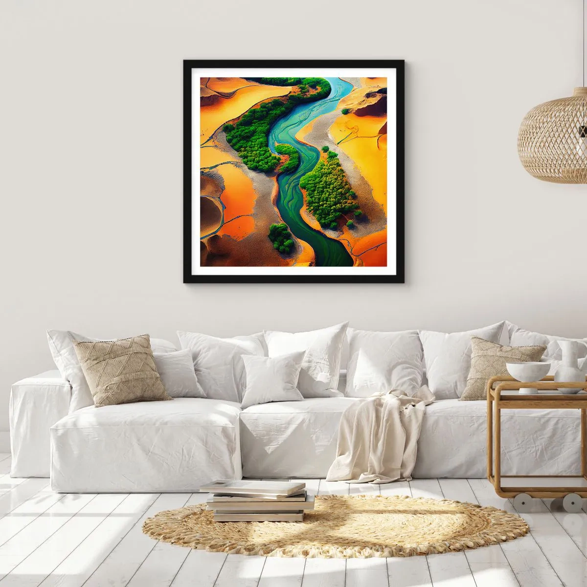 Plakat w czarnej ramie - Życiodajna rzeka - 50x50 cm