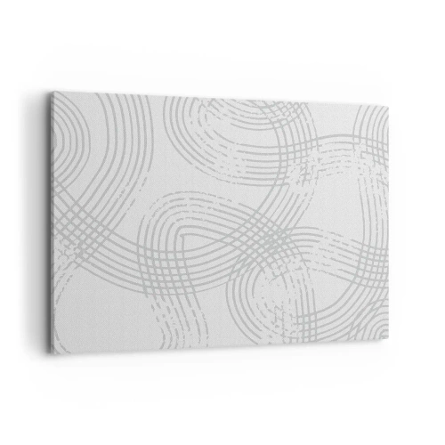 Obraz na płótnie - Subtelny wzór z przeplatającymi się liniami w jasnych odcieniach - 100x70cm - Nie ma prostej drogi - Nowoczesna dekoracja ścienna do salonu, kuchni i sypialni ARTTOR