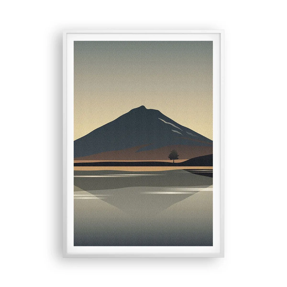 Plakat w białej ramie - Lustrzane odbicie - 70x100 cm