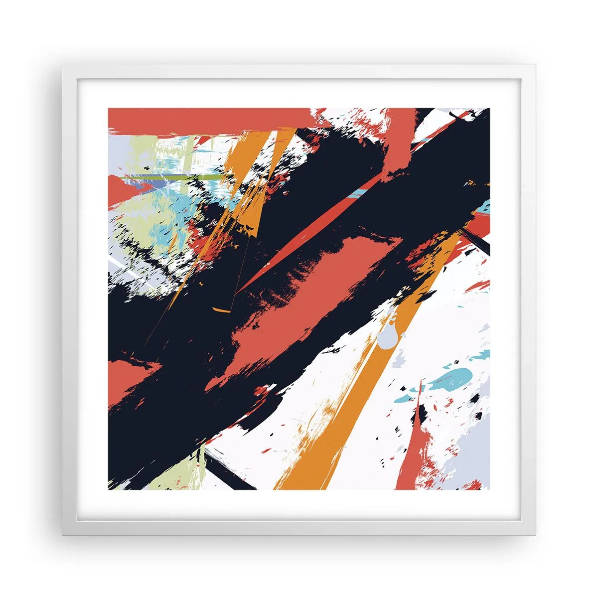 Plakat w białej ramie - Kompozycja dynamiczna - 50x50 cm