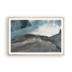 Plakat w ramie jasny dąb - Abstrakcja: skały i lód - 91x61 cm
