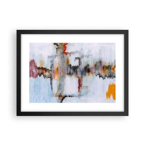 Plakat w czarnej ramie - Patykiem na wodzie - 40x30 cm