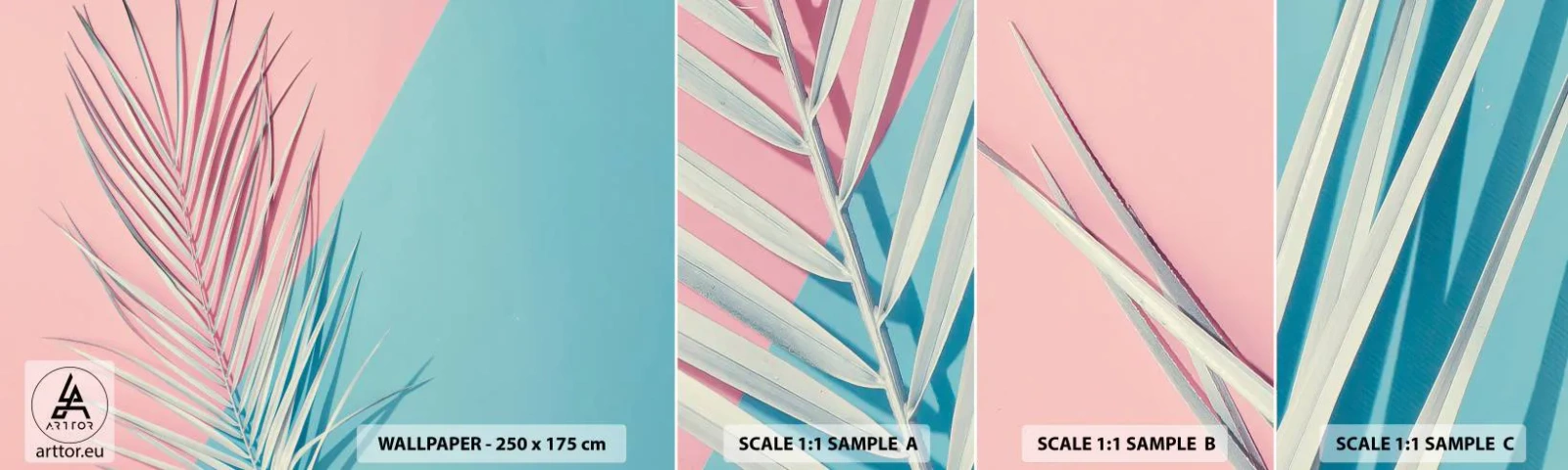 Fototapeta Próbka Samoprzylepna Deluxe Sticker - Tropikalna impresja - Liść Palmowy, Abstrakcja, Grafika - 100x30 cm