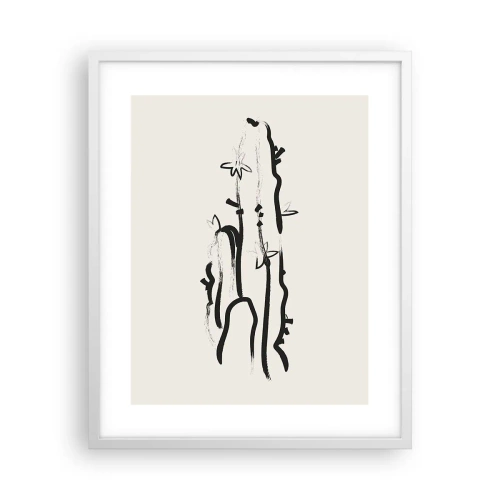 Plakat w białej ramie - Kwitnące zioło - 40x50 cm