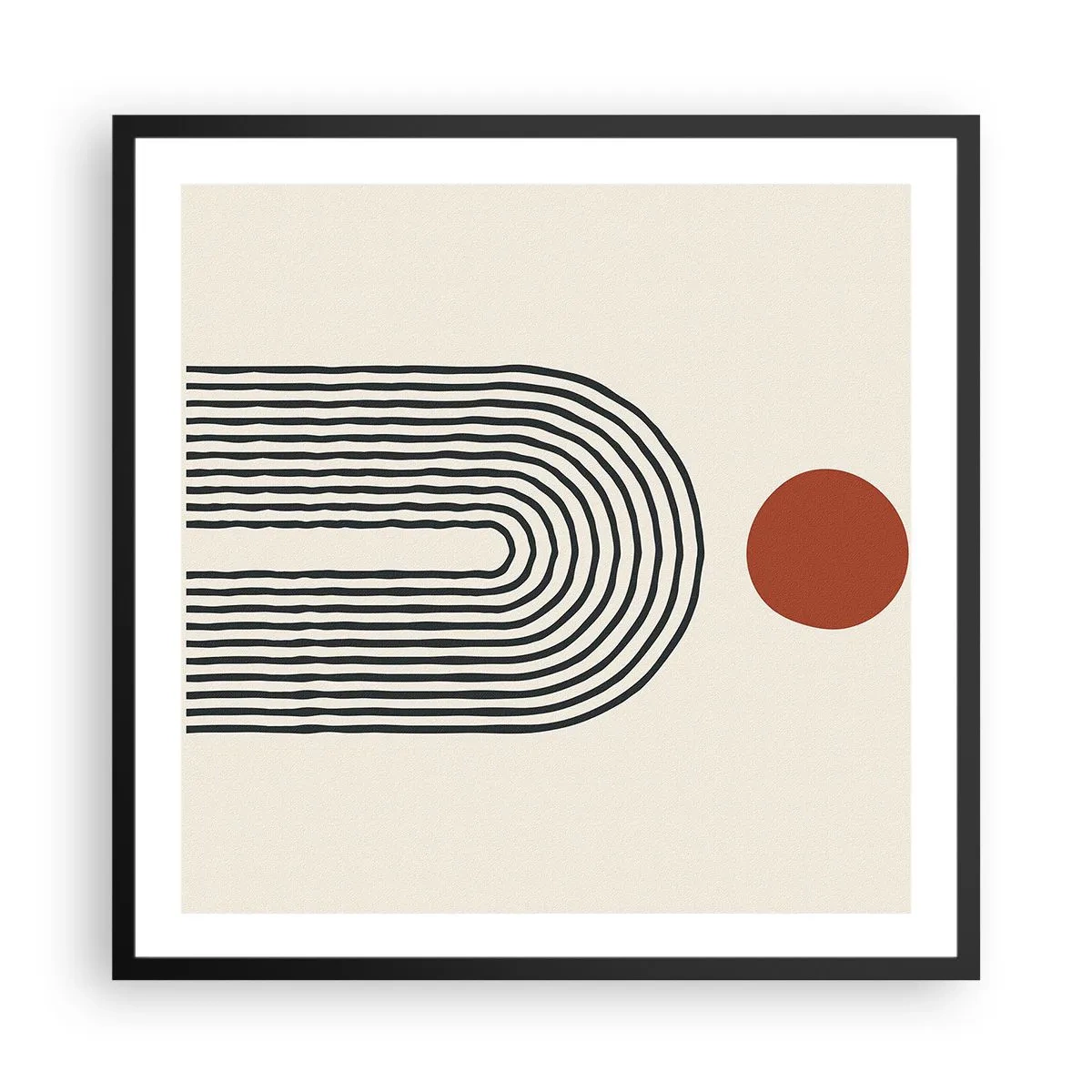 Plakat w czarnej ramie - Magnetyzm kształtów i barw - 60x60 cm