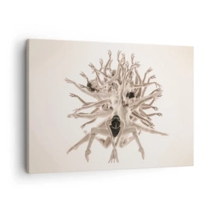 Obraz na płótnie - Abstrakcyjna kompozycja tancerzy w ruchu - 70x50cm - Rozkwitanie w tańcu - Nowoczesna dekoracja ścienna do salonu i sypialni ARTTOR