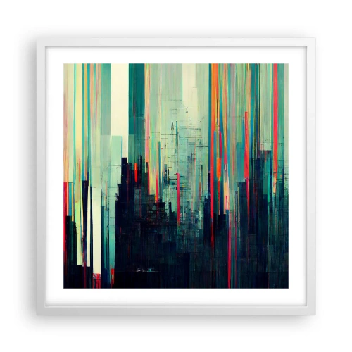Plakat w białej ramie - Futurystyczne miasto - 50x50 cm