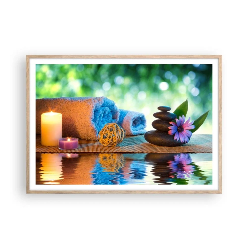 Plakat w ramie jasny dąb - Czas dla ciała - 100x70 cm