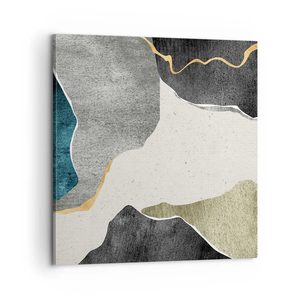 Obraz na płótnie - Mozaikowa kompozycja z nitką złota - 60x60 cm