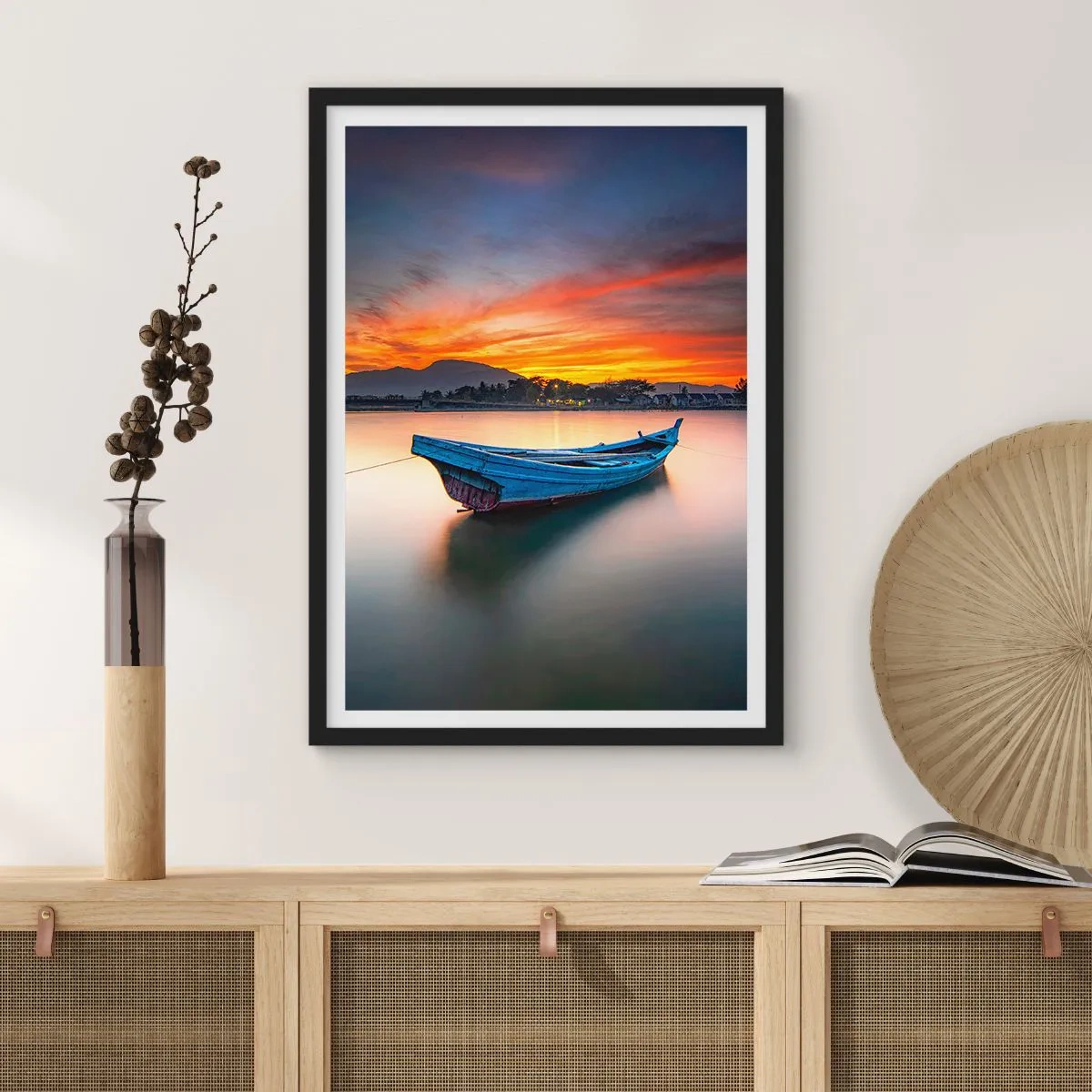 Plakat w czarnej ramie - Nadchodzi dobra noc - 40x50 cm